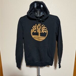 Timberland Black Hoodie with Gold Tree Logo